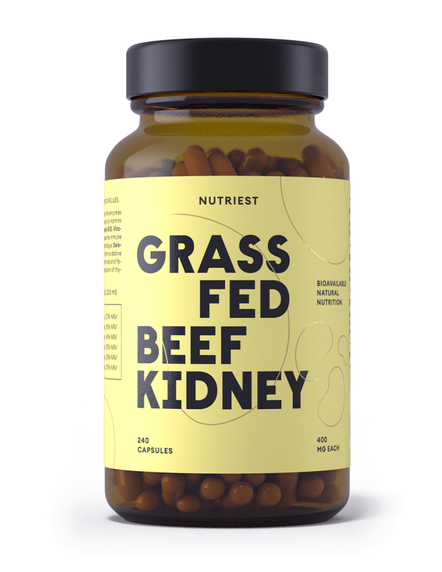 Nutriest 240 kapsułek Organiczne Liofilizowane Nerki Wołowe Z Bydła Karmionego Trawą, Grass Fed Kidney