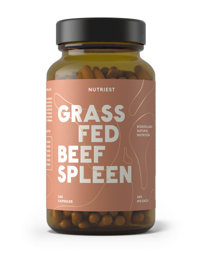 Nutriest 240 kapsułek Organiczna Liofilizowana Śledziona Wołowa Z Bydła Karmionego Trawą, Grass Fed Spleen